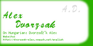alex dvorzsak business card